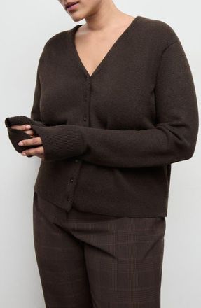 Mango Simone Cardigan in Dark Brown at Nordstrom, Size Xx-Small