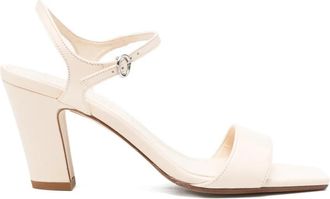 Aeyde Imogen Sandalen met Blokhak - Dames - Sandalen met hakken - Beige - 38 EU - Leer - Schoenen