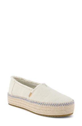 Toms Valencia Platform Espadrille in White Multi at Nordstrom, Size 6.5