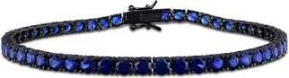 Delmar Mens Sterling Silver Lab Created Sapphire Bracelet in Blue at Nordstrom Rack