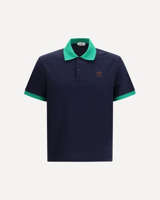 Versace Polo in cotton piqu&eacute; with embroidery Male S