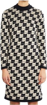 Dedicated Dress Lo Pepita Cats Kleid für Damen | grau