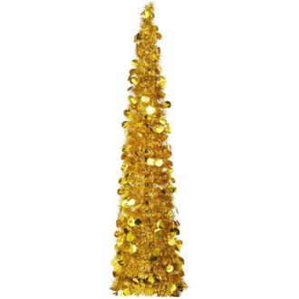 vidaXL &Aacute;rbol De Navidad Artificial Emergente Pet Dorado 150 Cm Vidaxl