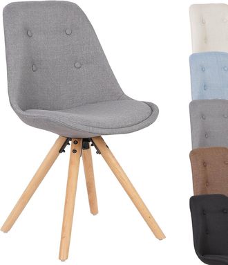 Woltu Woltu Sedia Per Sala Da Pranzo Tessuto Di Lino + Legno Senza Braccioli Grigio