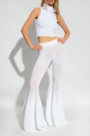 Alaia Top With Standing Collar, Womens, White