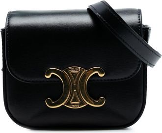Celine Pre-owned Celine Mini Shiny Calfskin Triomphe Crossbody F-IE-1282