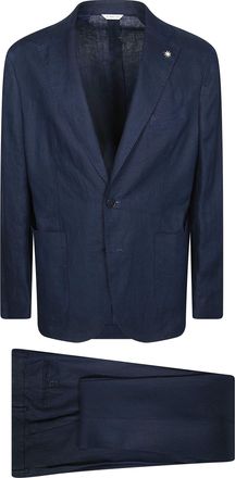 Manuel Ritz Deep Navy Premium Linen Patch Pocket Suit