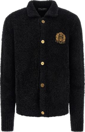 Dolce & Gabbana Black Shirt Collar Cardigan