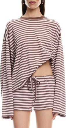 Lioness Bloom Stripe Top in Chocolate Blush at Nordstrom, Size X-Small