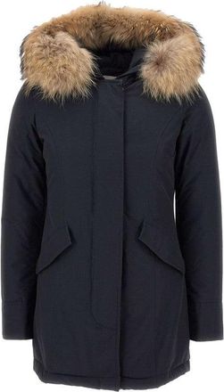 Woolrich Arctic Parka With Removable Fur In Blue