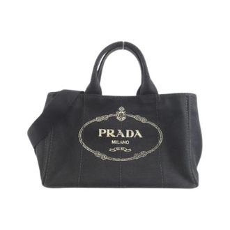 Prada Pre-owned Tote Bags, female, Black, Size: ONE SIZE Pre-owned Canvas prada-bags