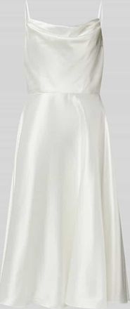 Luxuar Luxuar Knielanges Brautkleid mit Wasserfall-Ausschnitt in Offwhite, Größe 42