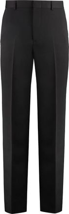 Gucci Broeken, Heren, Bruin, M, Wol, Getailleerde wollen broek met zakken en splitten