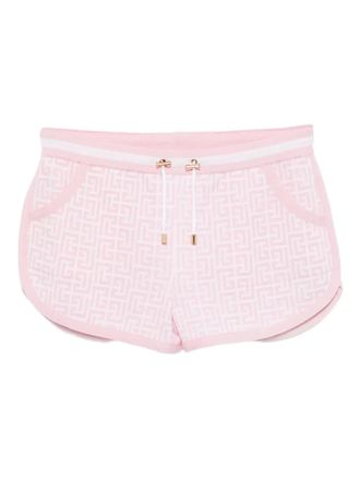 Balmain logo-embroidered shorts - Pink