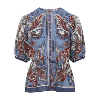 Farm Rio Farm Rio, Overhemden, Dames, Veelkleurig, S, Paisley Scarf Blouse