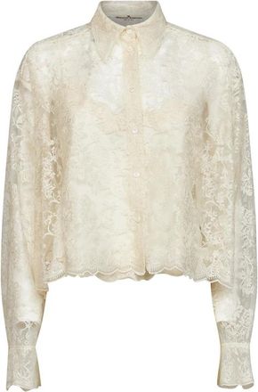 Ermanno Scervino Shirts - Dames - Overhemden - Wit - XS - Polyester - Overhemden