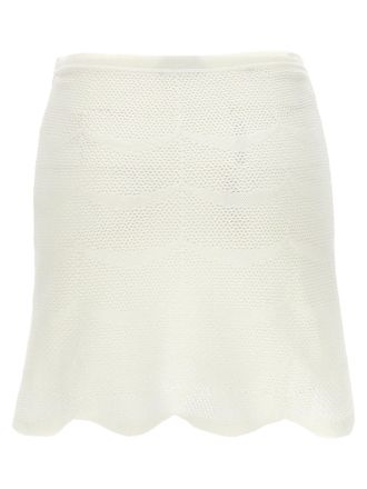 Tom Ford Crocheted Cotton-Silk Skirt - White
