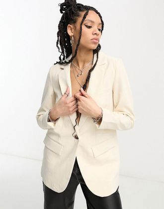 Object Blazer sartoriale color sabbia in coordinato-Neutro