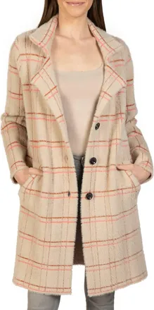 Love Token Eve Button Down Coatigan In Beige