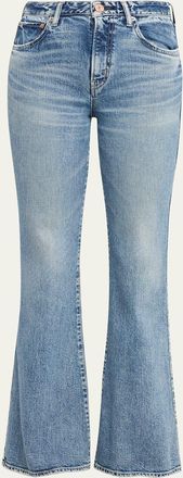 Moussy Vintage Washed Denim Mid-Rise Flared Jeans