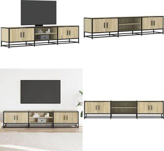 vidaXL Mobile Porta TV Rovere Sonoma 180x35x41 cm in Truciolato - Mobile TV in legno - Mobile TV in metallo