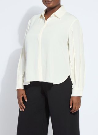 Lyss&eacute; Ivette Pleated Balloon Sleeve Blouse Curvy