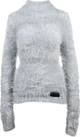 Maison Margiela Long High Neck Knit Top With Textured Finish