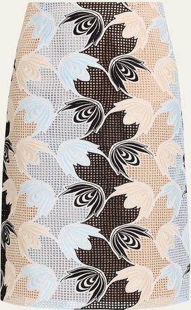 Marni Floral Embroidered Midi Skirt