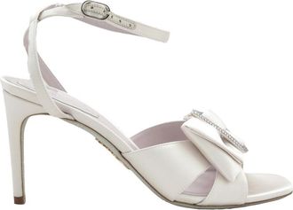 Rene Caovilla Sara 80 Bow Satin Sandals, Brand Size 35 ( US Size 5 )