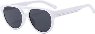 Generic Mens Outdoor Vacation Sunglasses Womens Outdoor Commuter Sun Glasses(White)