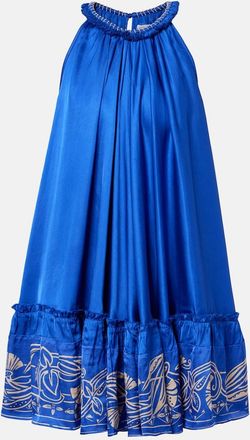 Poupette St Barth Cleo embellished floral satin minidress