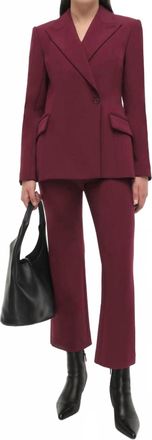Jonathan Simkhai Surabhi Hourglass Blazer In Oxblood