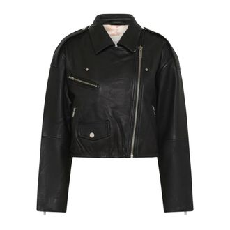 Gestuz Leather Jackets, female, Black, Size: M Leather Jackets