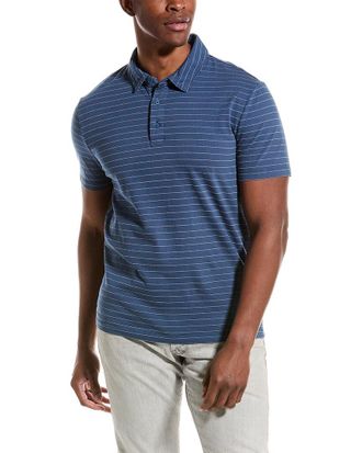 Vince Garment Dye Fleck Stripe Polo Shirt