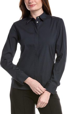 Theory Classic Fitted Linen-Blend Shirt