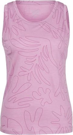 Stoic Merino155 LaholmSt. Print Tank Flowers Merinoshirt f&uuml;r Damen | rosa/lila