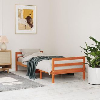 vidaXL Estructura De Cama Sin Colch&oacute;n Madera De Pino Marr&oacute;n 90x200 Cm Vidaxl