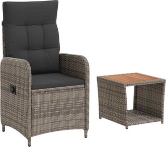 vidaXL Conjunto De Sof&aacute;s De Jard&iacute;n 2 Uds. Gris Claro Y Gris Oscuro Vidaxl