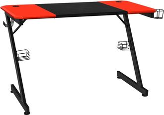 Costway Costway - Mesa De Gaming En Forma De Z 120 X 60 X 77cm, Mesa De Juego Mesa Para Computadora Con Soporte Para Altavoz Y Gancho Para Auriculares Para Ho