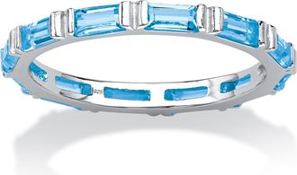 Palm Beach Jewelry Birthstone.925 Sterling Silver Eternity Band