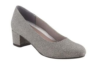 David Tate Suave High Womens Heels Silver Metallic : 10.5 WW (EE), Suede