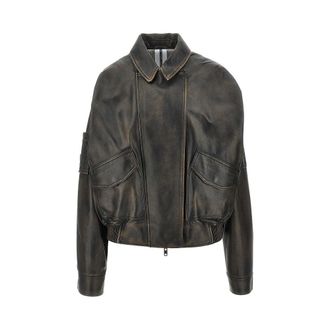 s.w.o.r.d Nappa leather oversized bomber jacket Woman 46