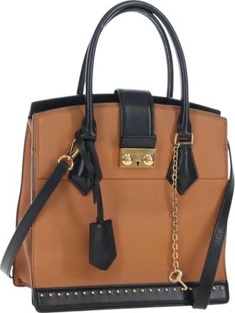 Louis Vuitton Cour Marly Leather With Studded Detail Beige Leather Handbag (Pre-Owned)