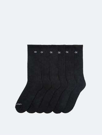 Calvin Klein Mens Cushion 6-Pack Crew Socks - Black
