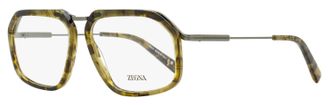 Ermenegildo Zegna Mens Tapered Rectangular Eyeglasses EZ5271 056 Green Havana 56mm