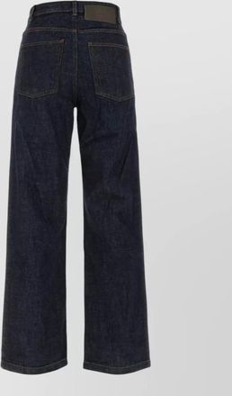 SOEUR wide leg denim trousers contrast stitching
