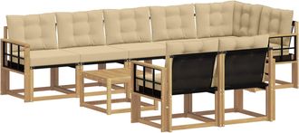 vidaXL Conjunto De Sof&aacute;s De Exterior 9 Uds. Y Beige Vidaxl