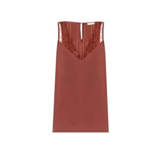 Twinset Dames, Tops, Bruin, Maat: L Satijn