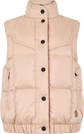 Moncler Gilet met vulling - Dames - Bodywarmers - Beige - S - Polyester - Jassen