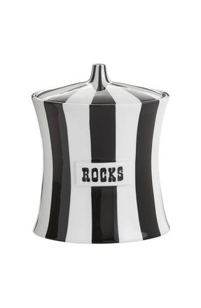 Jonathan Adler Vice Rocks Ice Bucket in Black /White Striped at Nordstrom